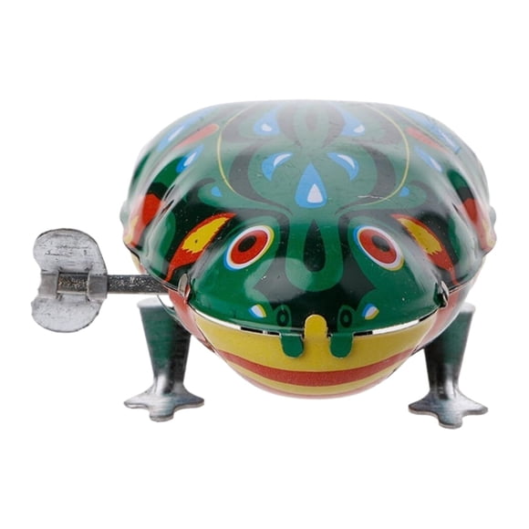 XFGOU zinc alloy Clockwork Toy Toys and Hobbies Metal Wind Up Jumping For Frog Clockwork Tin Children Funny Game Vintage Tin Frog Wind Up Toy