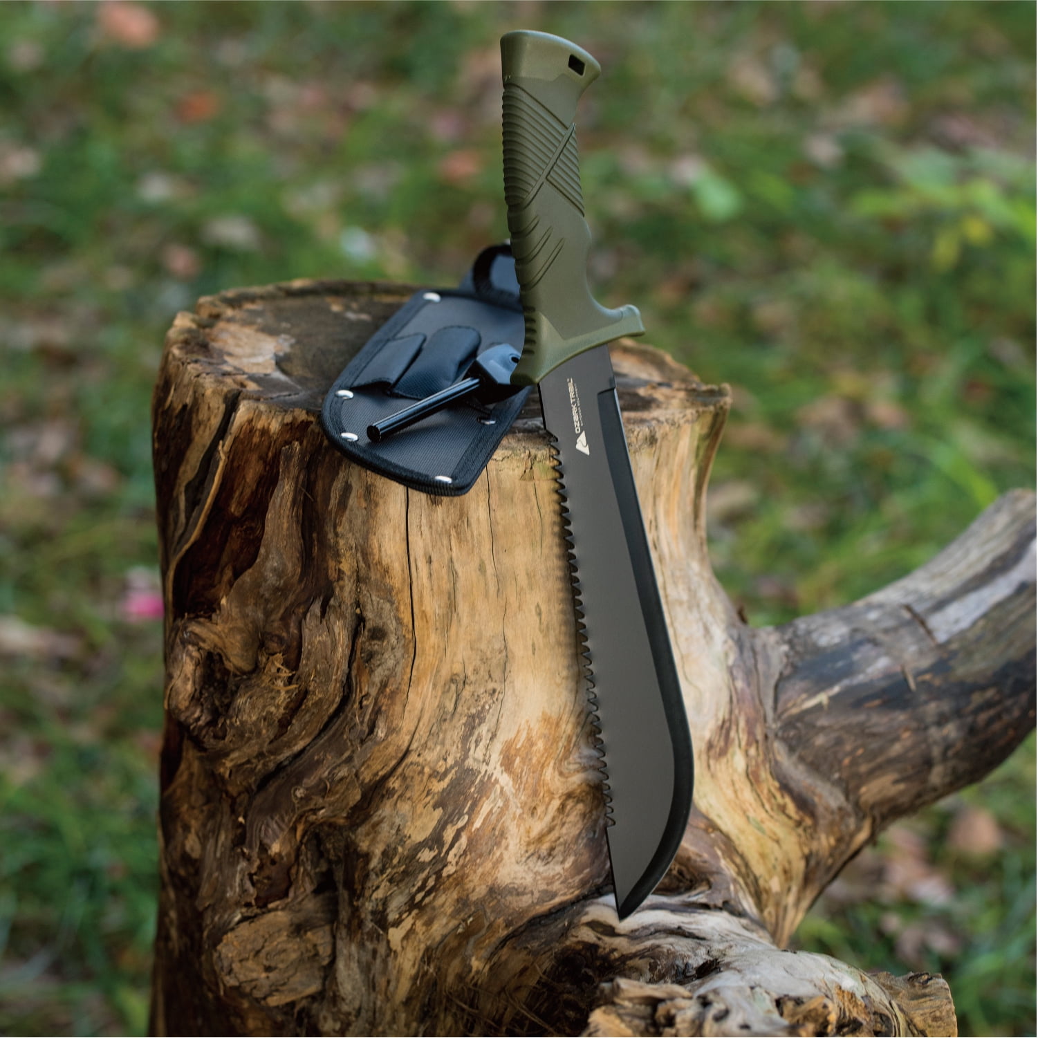 Ozark Trail 10" Sawtooth Machete with Sheath and Fire Starter