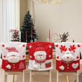 thumbnail image 2 of 3 Fundas para Respaldo de Silla de Navidad, 3D Lindo Papá Noel, Muñeco de Nieve, Reno, Funda para Sillas de Cena de Navidad, Fundas para Sillas de Comedor de Cocina de Navidad, 2 of 5