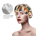 thumbnail image 2 of KLL Rooster Pattern Shower Cap & Bath Cap for Women,Reversible Oversized Waterproof Shower Caps for all Hair Lengths,Elastic Reusable Bathing Hair Cap, 2 of 6