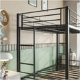 thumbnail image 4 of JERFIT Metal Twin over Twin Bunk Bed Frame with Shelf, No Box Spring Needed, Heavy Duty Steel Construction, Black, 4 of 8