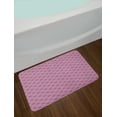 thumbnail image 2 of Circle Pattern Bath Mat, Geometrical Motifs Flourishing Illustrations Lotus Flower Print, Plush Bathroom Decor Mat with Non Slip Backing, 29.5" X 17.5", Pale Fuchsia and Dusk, by Ambesonne, 2 of 2
