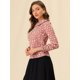 thumbnail image 4 of Blusa Cuello Manga Larga Volantes Parte Superior Rojo T S, 4 of 6