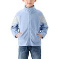 thumbnail image 2 of FSYBOA Boys Fleece Jacket Size 7T, Full Zip Casual Long Sleeve Sports Fall Outerwear Blue, 2 of 4