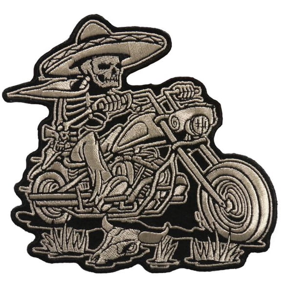 Hot Leathers PPA6823 5 x 5 in. Sombrero Skeleton Rider Patch - Multi Color