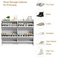 thumbnail image 7 of Shoe Cabinet with 4 Flip Drawers,Modern Shoe Storage for Entryway,Wooden Shoe Organizer Cabinet with Adjustable Shelf,Hidden Shoe Rack for Hallway,Living Room, 7 of 7