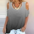 thumbnail image 5 of Birdeem Mode Femme Col Rond Imprimé Manches Courtes T-Shirt Blouse Hauts Chandail, 5 of 5