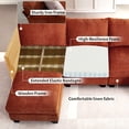 thumbnail image 5 of 124" Modular Sectional Sofa, 6-Seater U&L Shaped Modern Linen Cloud Couch with Storage Ottoman & USB Ports for Living Room, 5 of 7