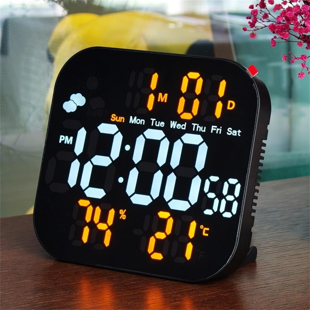 Giaone Large Display Digital Alarm Clock Bedroom Desck Clock with Date Table Clocks