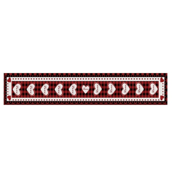 Lilixerw 13 x 71 inch Valentine's Day Heart Table Runner,Hearts Pattern Table Cover for Anniversary Engagement Valentines Decoration
