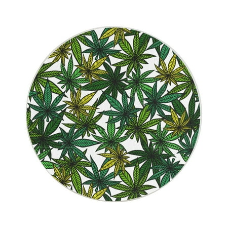 

Circular Drink Coasters Set Marijuana Leaf Beautiful Home Decor Diatomite Heat-Resistant Diatomite Protect Table Countertop