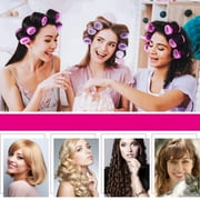 Self Grip Hair Rollers Set, Casewin Plastic Jumbo Size Hair Curlers, Salon Hair Dressing Curlers, Self Holding Rollers for DIY or Hair Salon Curlers for Hair Styling, 12 Pack (Random Color)