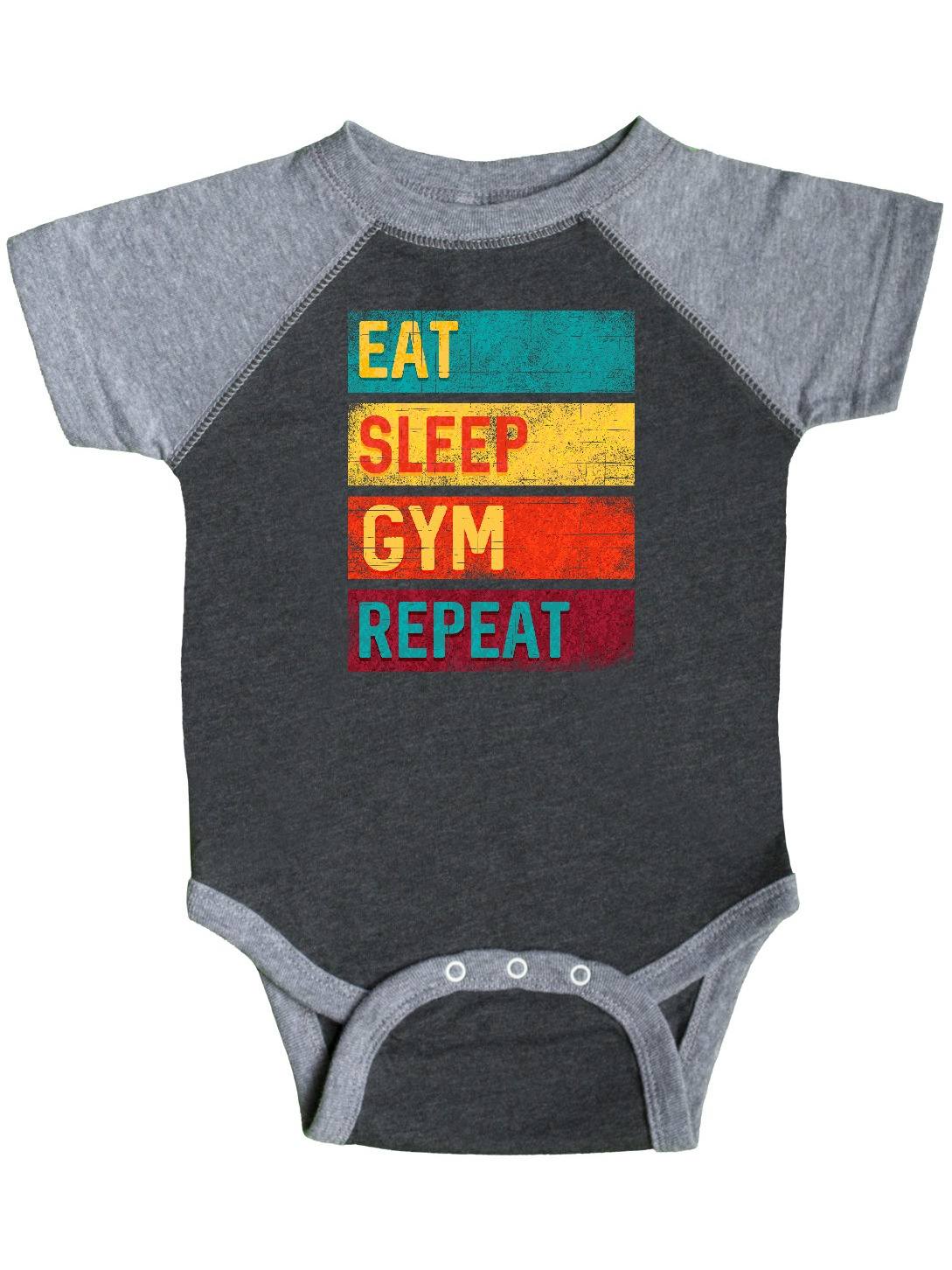 INKtastic Fitness Eat Sleep Gym Repeat Infant Creeper