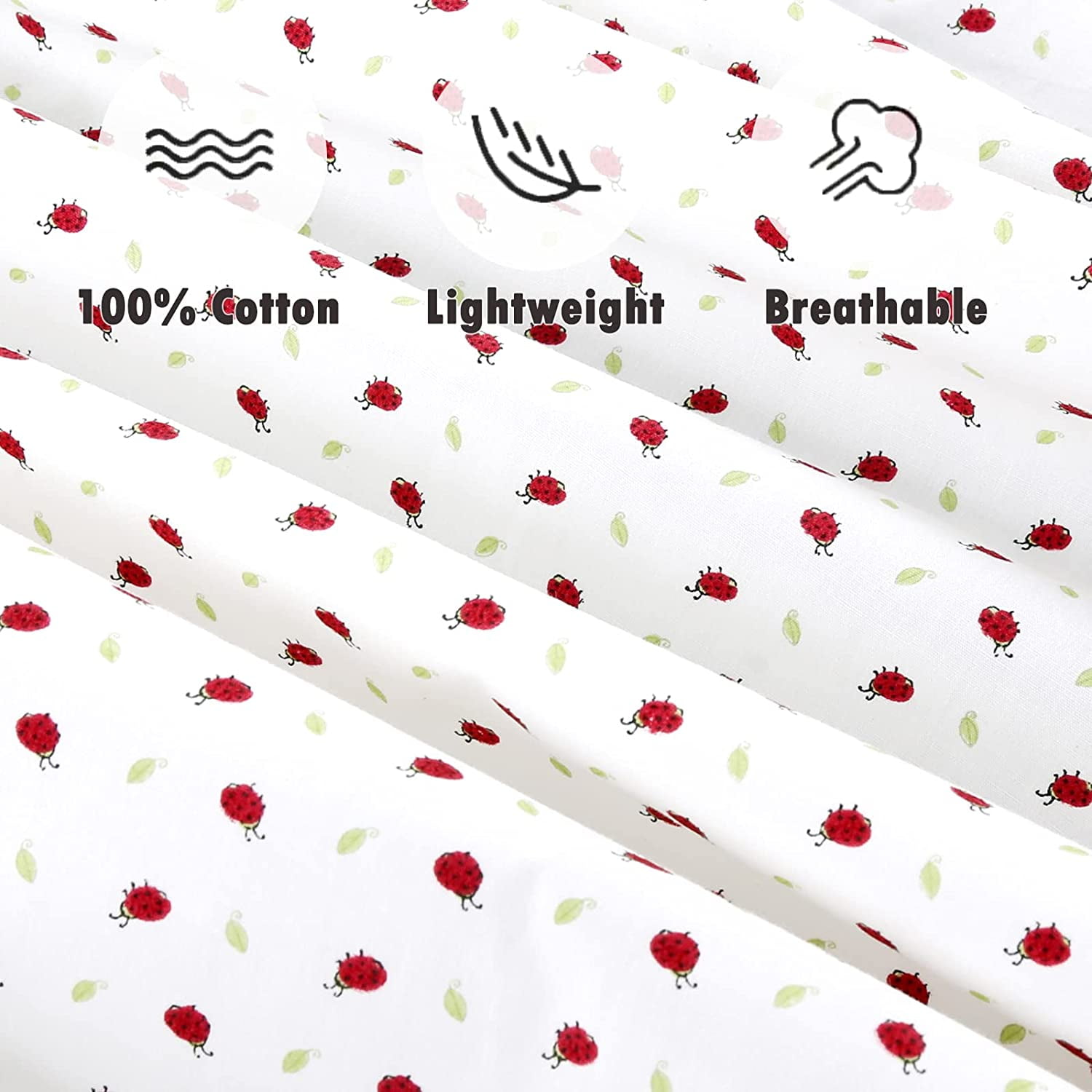 Danica 100% Cotton Fitted Baby Crib Sheet 3 Pack for baby Boys Girls |Standard Crib And Toddler Mattress Sheets | 28x52 Inch (3PK, Ladybug Garden)