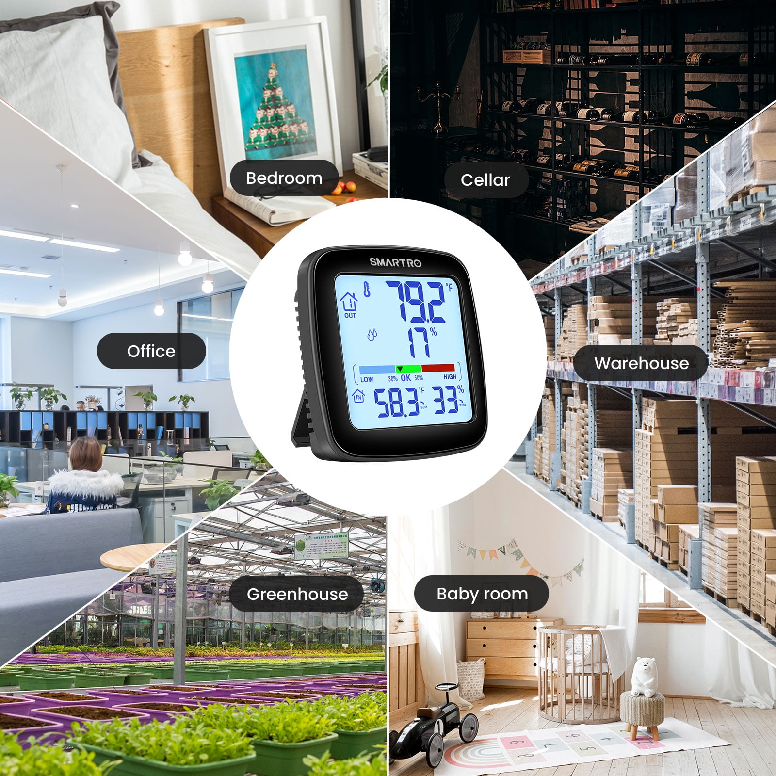 SMARTRO SC92 Professional Digital Wireless Indoor Outdoor Thermohygrometer