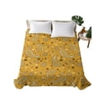 thumbnail image 2 of Queen Flat Sheet Only Retro Paisley Pattern on Yellow Soft Microfiber Cooling Bedding Sheets White Seamless Floral Art Flat Bed Sheet for Hotel,Home Decor, 2 of 6