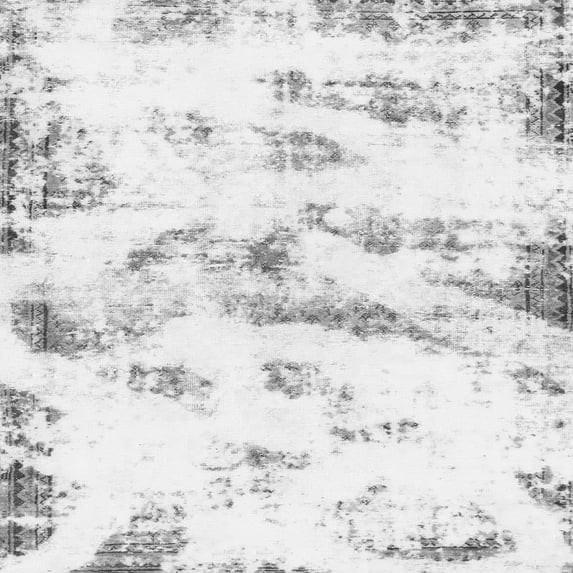 Ahgly Company Indoor Square Abstract Gray Modern Area Rugs, 6' Square