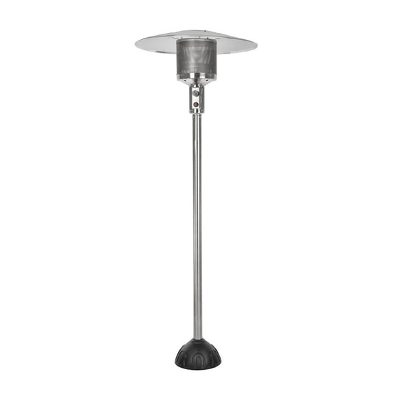 Steel Natural Gas Patio Heater - 45000 BTU - Stainless Steel - Tip-Over Safety - Outdoor Heating