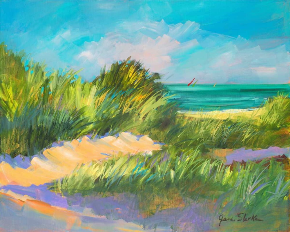 Blue Grass Breeze II Stretched Canvas Jane Slivka (24 x 30) Walmart