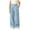 Blue, variant on Girls Dress Pants Wide Leg Uniform Slacks Girl Preppy School Trousers Lightweight School Uniform Slacks with Elastic Waist for Teens