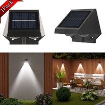 Bxaolu Solar Fence Lights Outdoor, Solar Wall Lights, Modern Solar Powered Deck Lights for Step Stair Patio Backyard Porch Railing House Number decor, IP65 Waterproof (1 Pack, Cool)