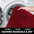 thumbnail image 2 of ASTARIN Extra Thick Striped Chenille Bath Rugs, Soft Chenille Bathroom Mats, Non Slip Absorbent Machine Washable Rugs for Shower Floor, Tub and Shower, Luxury Shaggy Bath Rugs (16"x24", Burgundy), 2 of 9