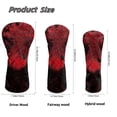 thumbnail image 6 of Uorisanigo Golf Club Head Covers for Drivers, Fairway Woods and Hybrids, 3Pcs Red Cobweb Spider Golf Headcovers Set with Soft Lining, Waterproof PU Accessories Gift for Women Men, 6 of 7