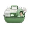 thumbnail image 2 of Spacious Hamster Cage, 10.83x8.66in Small Pet Handheld Travel Carrier Transparent Top Lid with House Water Dispenser for Hamster Syrian Hamster Daily Resting Travel Transport Green, 2 of 6
