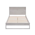 thumbnail image 4 of Full Size Platform Bed Frame with Storage Headboard, Sockets and USB Ports, Solid Wood Platform Bed with 10 Wooden Slat Support Easy Assembly No Box Spring Needed, Antique White, 4 of 7