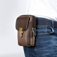 thumbnail image 3 of Yucurem Zipper Men Waist Bags Small Card Holder 6 inch Phone Packs Purse (Coffee), 3 of 9