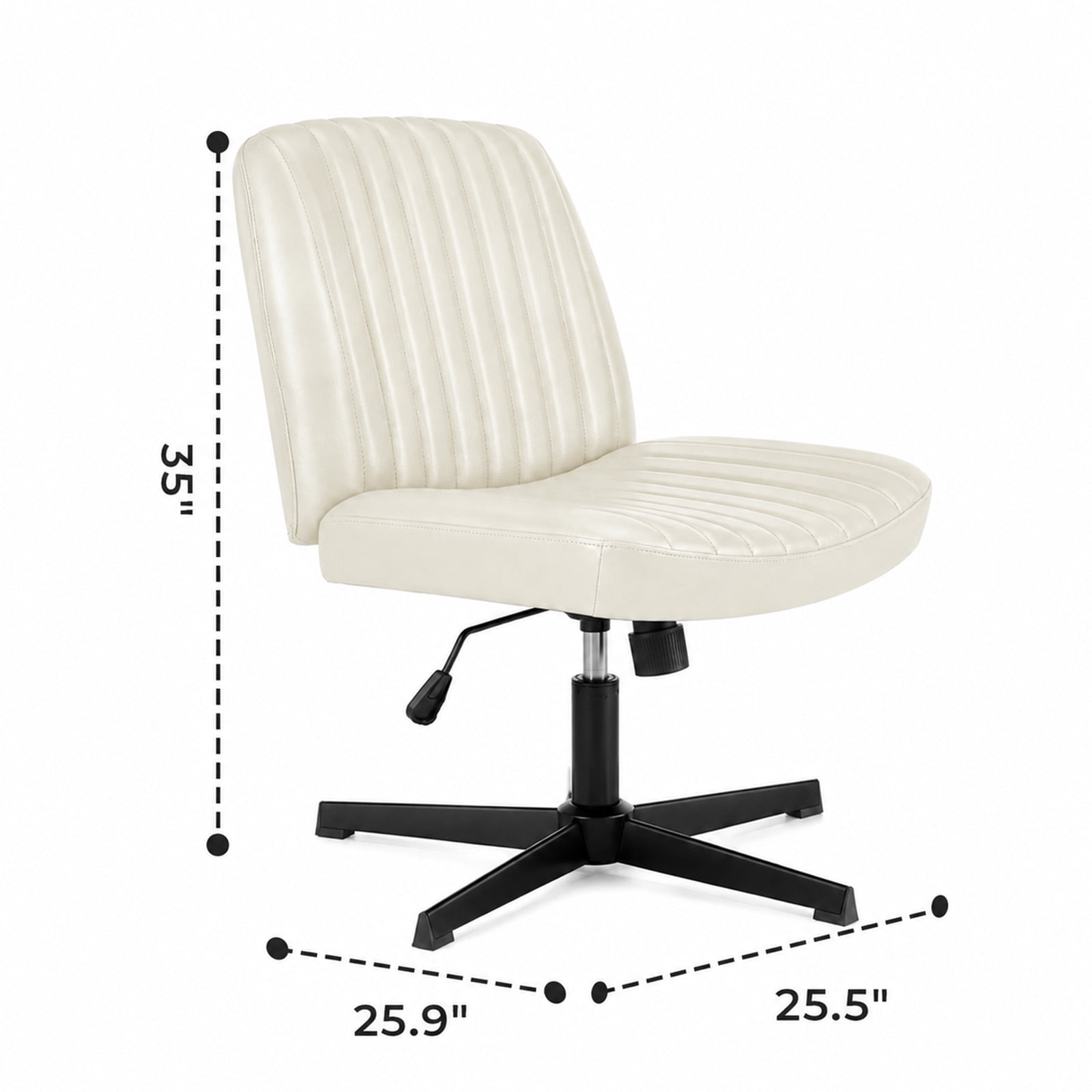 Alvantor Criss Cross Office Chair, No Wheels Armless Swivel, Wide Seat Criss Cross Chair for Home Office & Reading Room