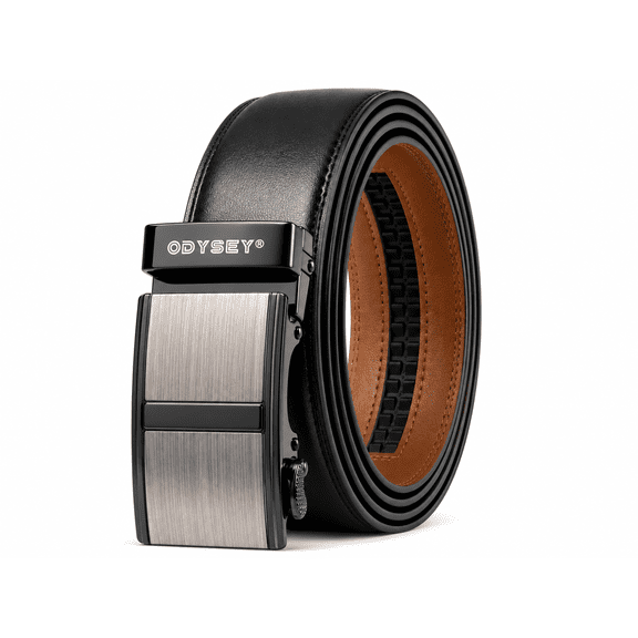 Odysey Men's Reversible Belt for Dress & Casual Wear – Black/Brown Leather, Adjustable 28"-32" (R5)