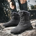 thumbnail image 6 of Mens Winter Snow Boots Warm Fur Lined Non-Slip Lightweight Comfortable Casual Outdoor Hiking Boots Gray 9.5 US, 6 of 7