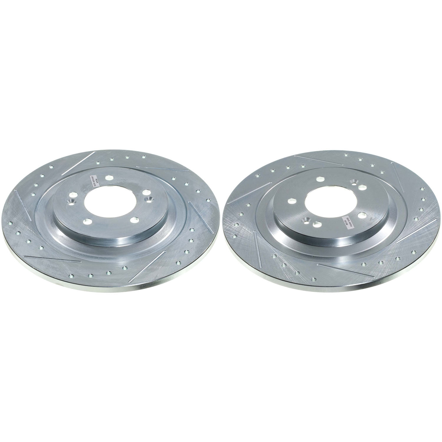 PowerStop Rear Drilled and Slotted Brake Rotor Pair for Hyundai Sonata 2021-25, Kia K5 2021-25, JBR1935XPR