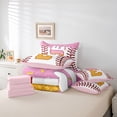 thumbnail image 6 of Erosebridal Personalized Letter E 7 Pieces Bedding Comforter Set For Girls,Baseball Ball Games Full Bedding Set For Kids,Reversible pink, 6 of 7