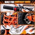 thumbnail image 3 of IVFJFV Powered 4 Wheeler,500W Electric 4 Wheeler with Dual Speed Adjustment,36V Four Wheeler Max 15 MPH, Front & Rear Shock Absorbers, All-Terrain Tires and Safety Disc Brake,ORANGE, 3 of 8