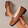 thumbnail image 6 of Gealkoca Womens Square Toe Low Heel Shoes Comfortable Slip On Casual Loafers Women's Leather Dress Shoes for Dressy Casual Office Work Wedding, 6 of 9
