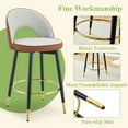 thumbnail image 2 of LUFTUT Bar Stools Set of 2, 25" Kitchen Island Stools, Swivel Barstools with Light Grey & Brown Two-Tone PU Leather Upholstery & Black Metal Legs, Modern Breakfast Bar Chairs, 2 of 8