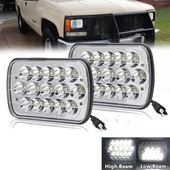 Pair 7X6" LED Headlights H6054 Clear Projector Headlamp FIT For GMC K1500 1980-1993