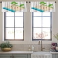thumbnail image 3 of LALILO Kitchen Curtain Valance Beach Ball Beach Ball Rod Pocket Window Curtain 52"x 18" Set of 2, 3 of 5