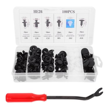 Miangastore 1 Box/100pcs Car Push Retainer Clips Most Common Sizes Car Bumper Push Fasteners