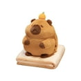 thumbnail image 4 of Kokiya Capybara Plush Toy Car Decor Lifelike Accompany Toy Animal Doll Stuffed Capybara Brown with Blanket, 4 of 9