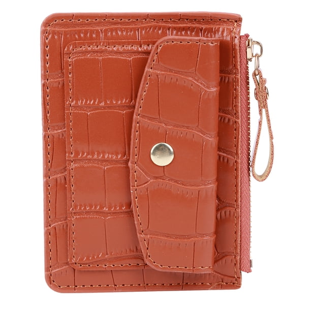 Bolsa De Tarjeta Bolsa Cartera sencilla para mujer, de piel sintética, con varias ranuras, con cremallera, llavero, tarjetero pequeño Tmvgtek Para Estrenar