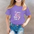 thumbnail image 2 of YOUYEDIAN 7 Year Old Birthday Girl Shirt - I was 6 Now I'm 7 67 Funny T-Shirt (Purple, 8-9 Years), 2 of 5