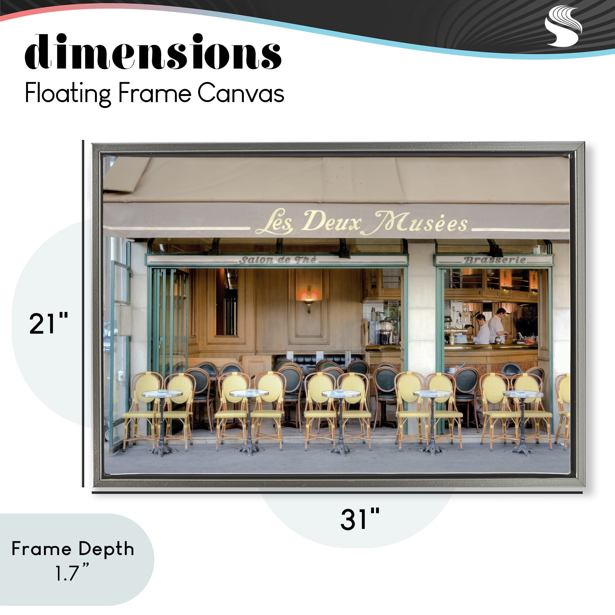 Stupell Industries Parisian Outdoor Seating Cafe Gray Framed Floater Canvas Wall Art, design by Alan Blaustein