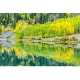 thumbnail image 2 of Jaynes Gallery 32x23 Gold Ornate Wood Framed with Double Matting Museum Art Print Titled - Colorado-Gunnison National Forest Forest reflections in lake, 2 of 4