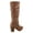 Tan, variant on Safety-52 Women's Buckle Side Zipper Chunky Heel Mid Calf K Boots Shoes ( White, 9)