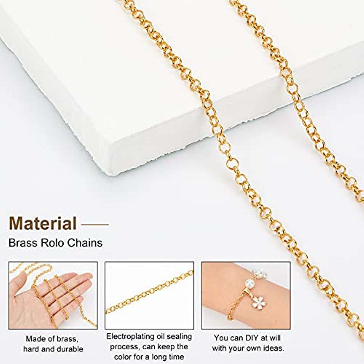 1077Pcs Jewelry Making Chains Kits 65 Feet DIY Necklace Chains for Jewelry  Making, 2mm Jewelry Chains 1000 Pieces Jump Rings 40 Pieces Lobster Clasps( Gold, Silver Chain Total in 65 Feet) 