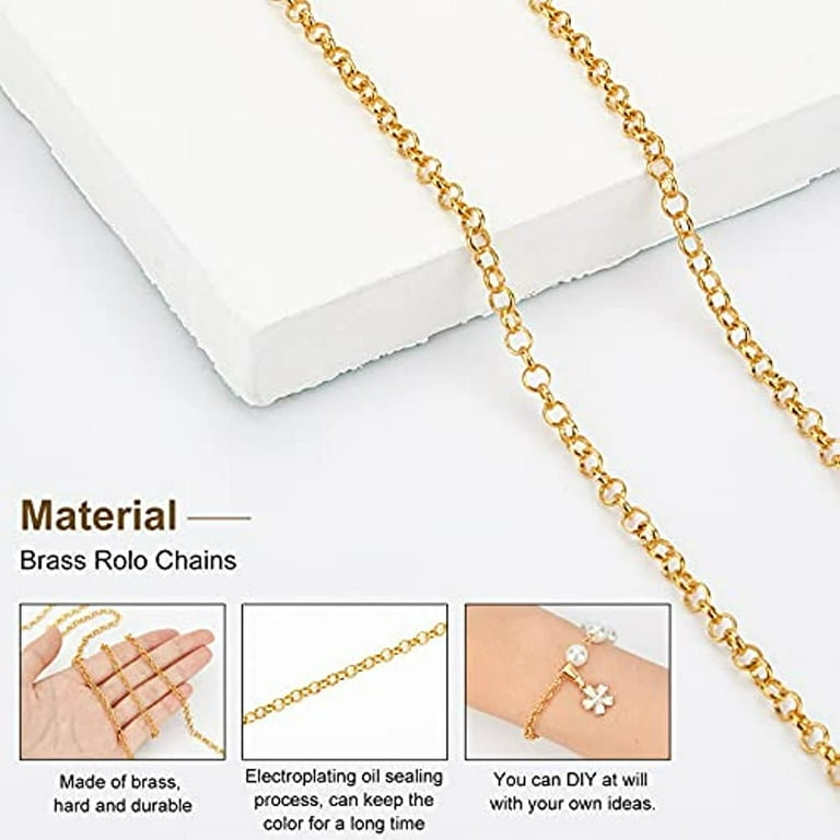 Wholesale SUNNYCLUE DIY 10M 32.8 Feet 3MM Gold Chain Roll Figaro Chains  Stainless Steel Cable Chain Necklace Chains with Jump Rings Lobster Clasps  for Women Adult Jewellery Making Kits Necklaces Bracelets Craft 