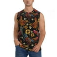 thumbnail image 3 of Uemuo Sunflower Rooster Pattern Men's Sleeveless T-Shirt,Muscle Athletic Tank Top, Moisture-wicking Quick-dry Breathable Classic Tee Top for Gym Run Outdoor Sports-Small, 3 of 8
